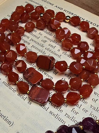 Gemstone Strech Bracelets - Plum Jade, Violet Jade, Amethyst, Chalcedony & Carnelian My Store