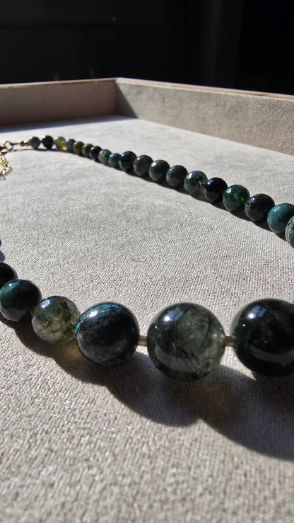 Moss Agate & Indian Agate Necklace Sacred Sol Design