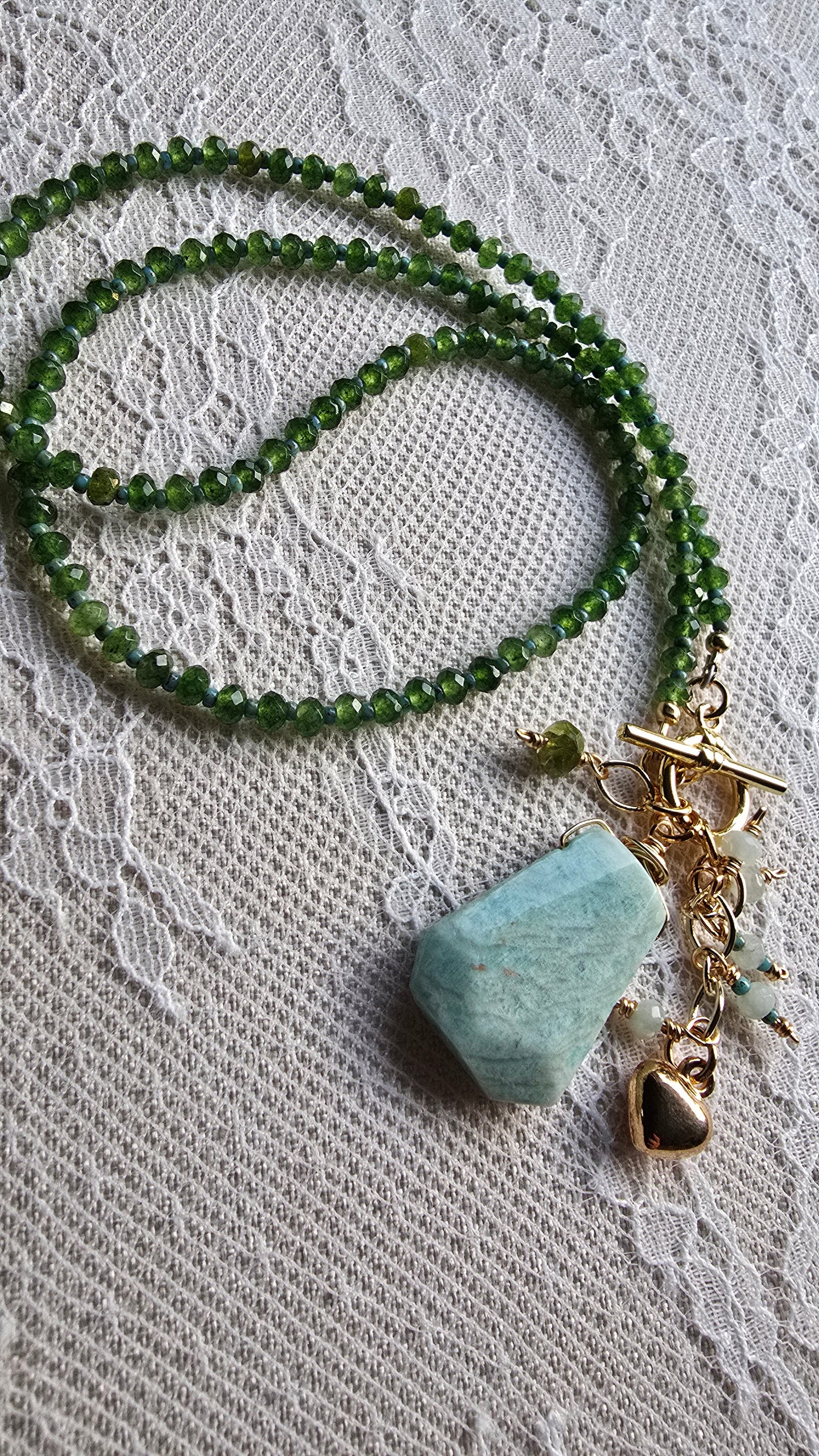 Green Chalcedony Statement Necklace Sacred Sol Design
