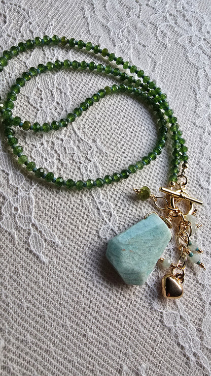 Green Chalcedony Statement Necklace Sacred Sol Design