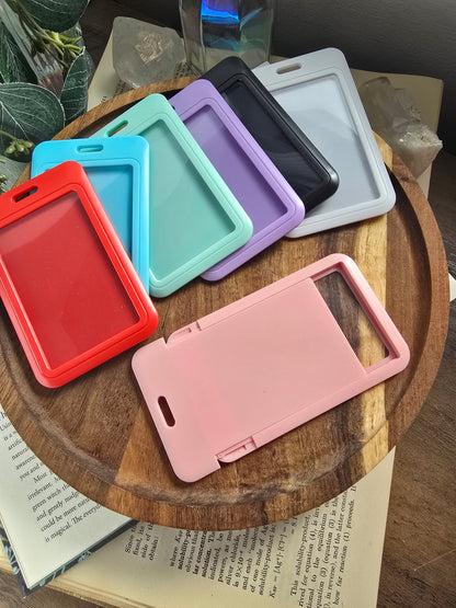 Colorful 2 Badge Card Holder Sacred Sol Design