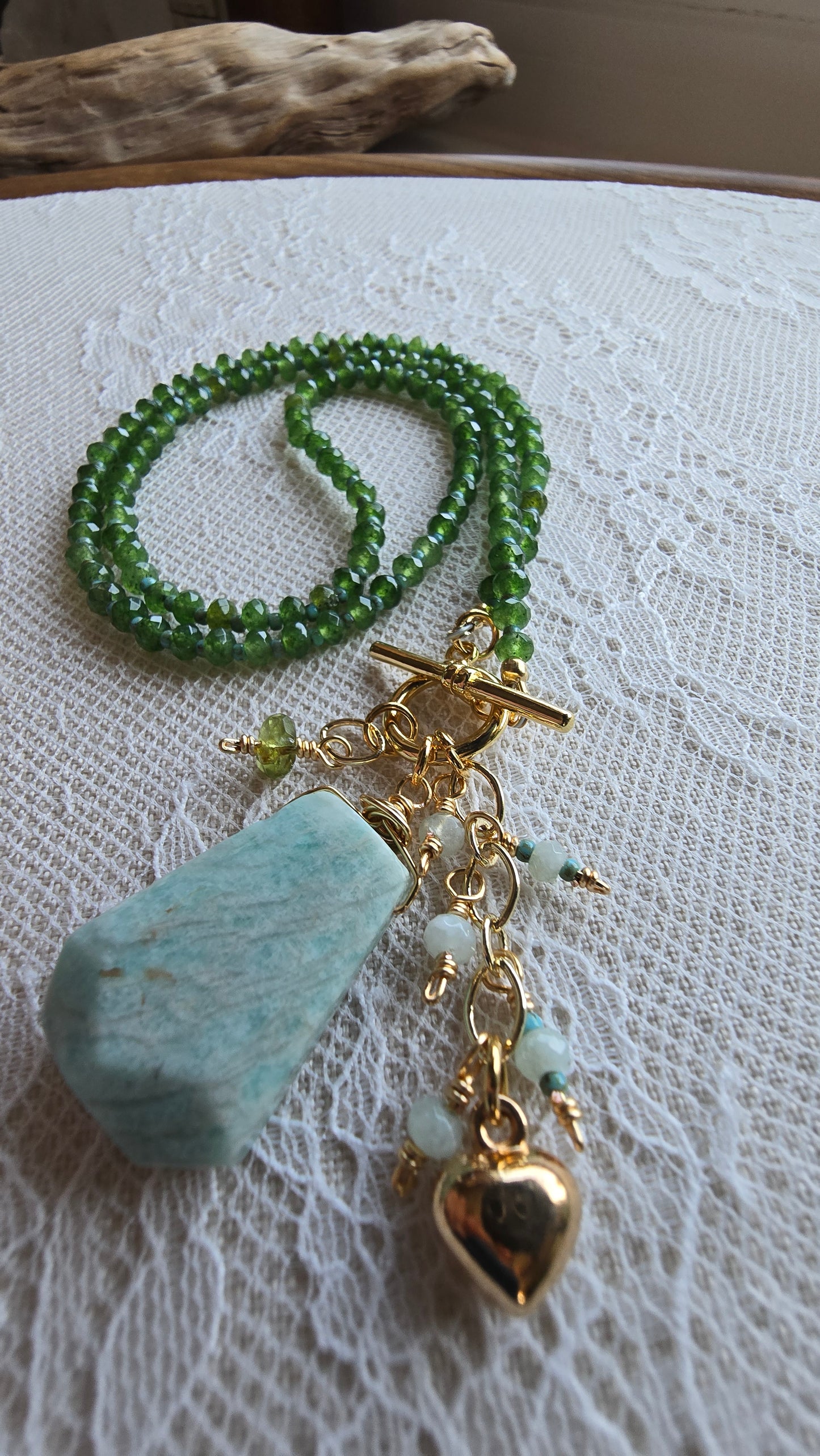 Green Chalcedony Statement Necklace Sacred Sol Design