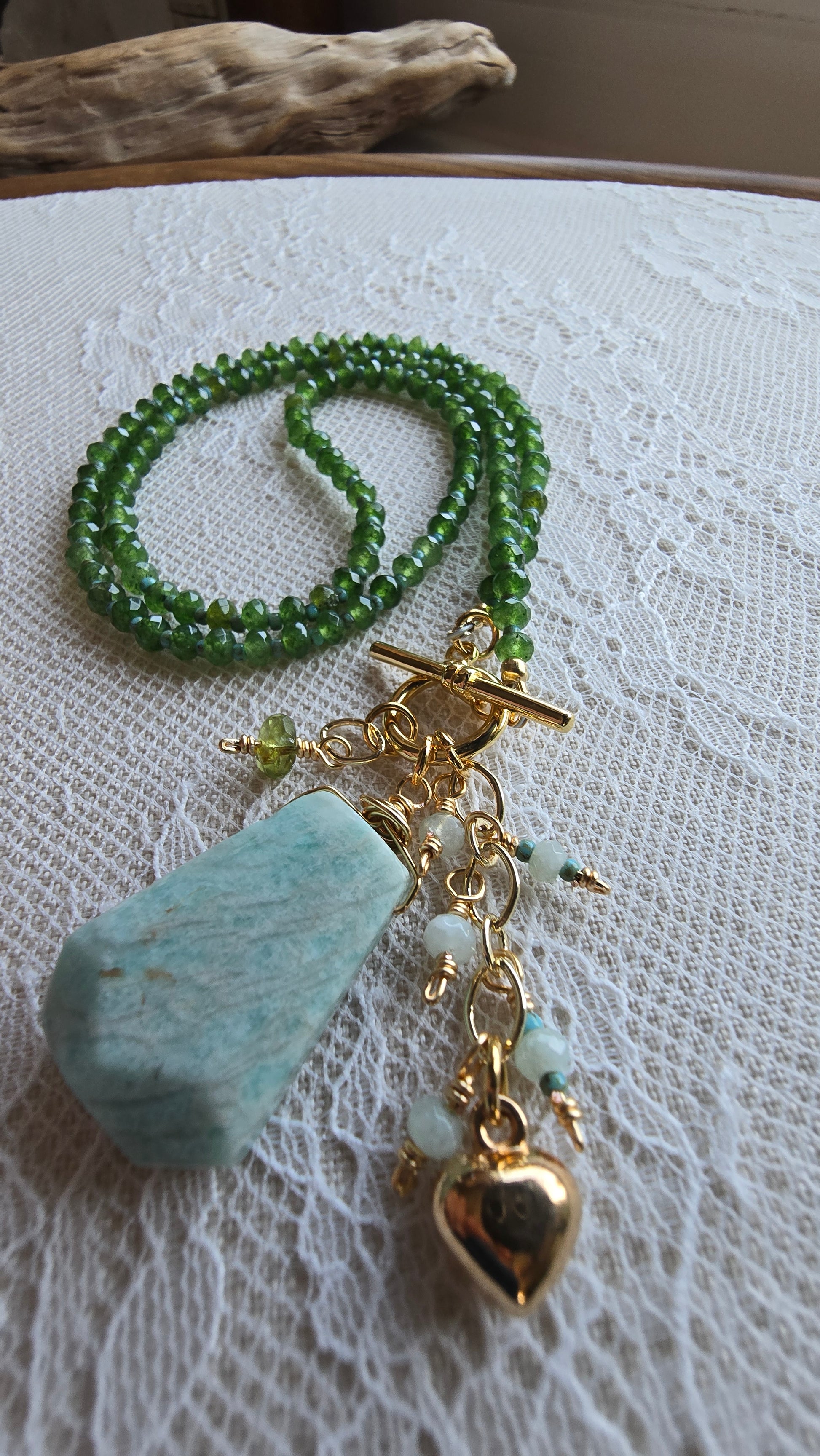 Green Chalcedony Statement Necklace Sacred Sol Design