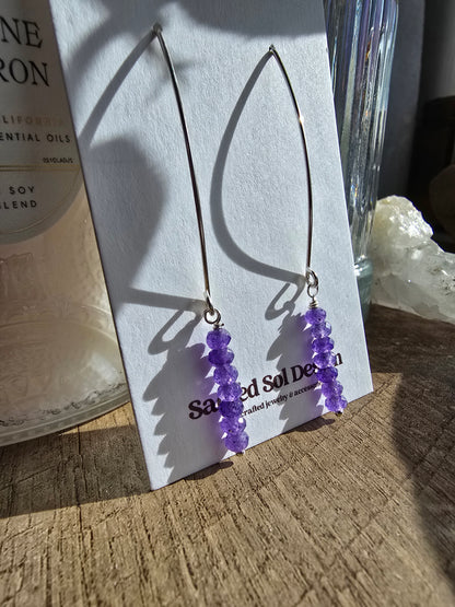 Faceted Gemstone & Silver Kidney Wire Dangles Sacred Sol Design