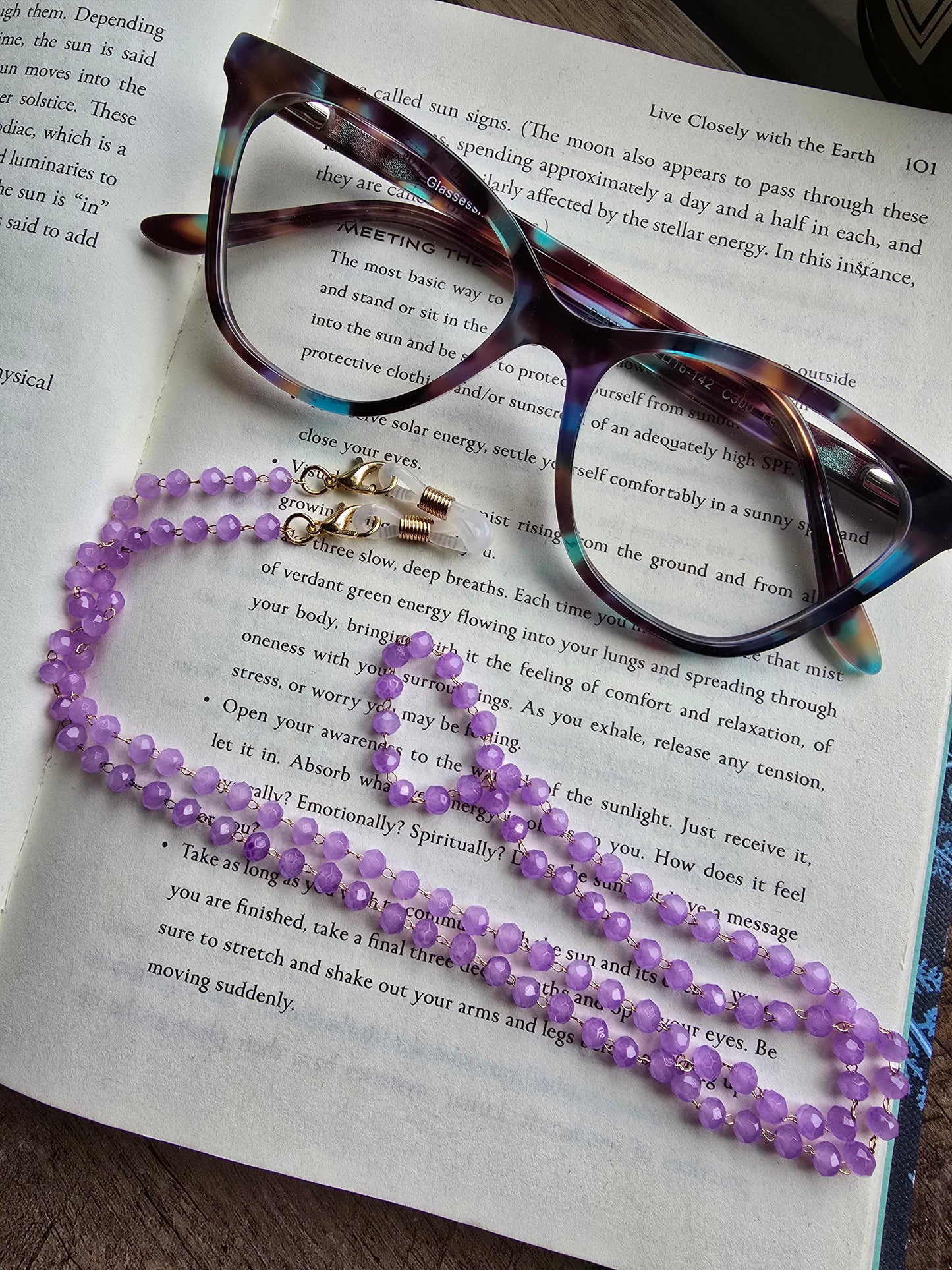 The Crystal Strand Eyeglass Chain Sacred Sol Design