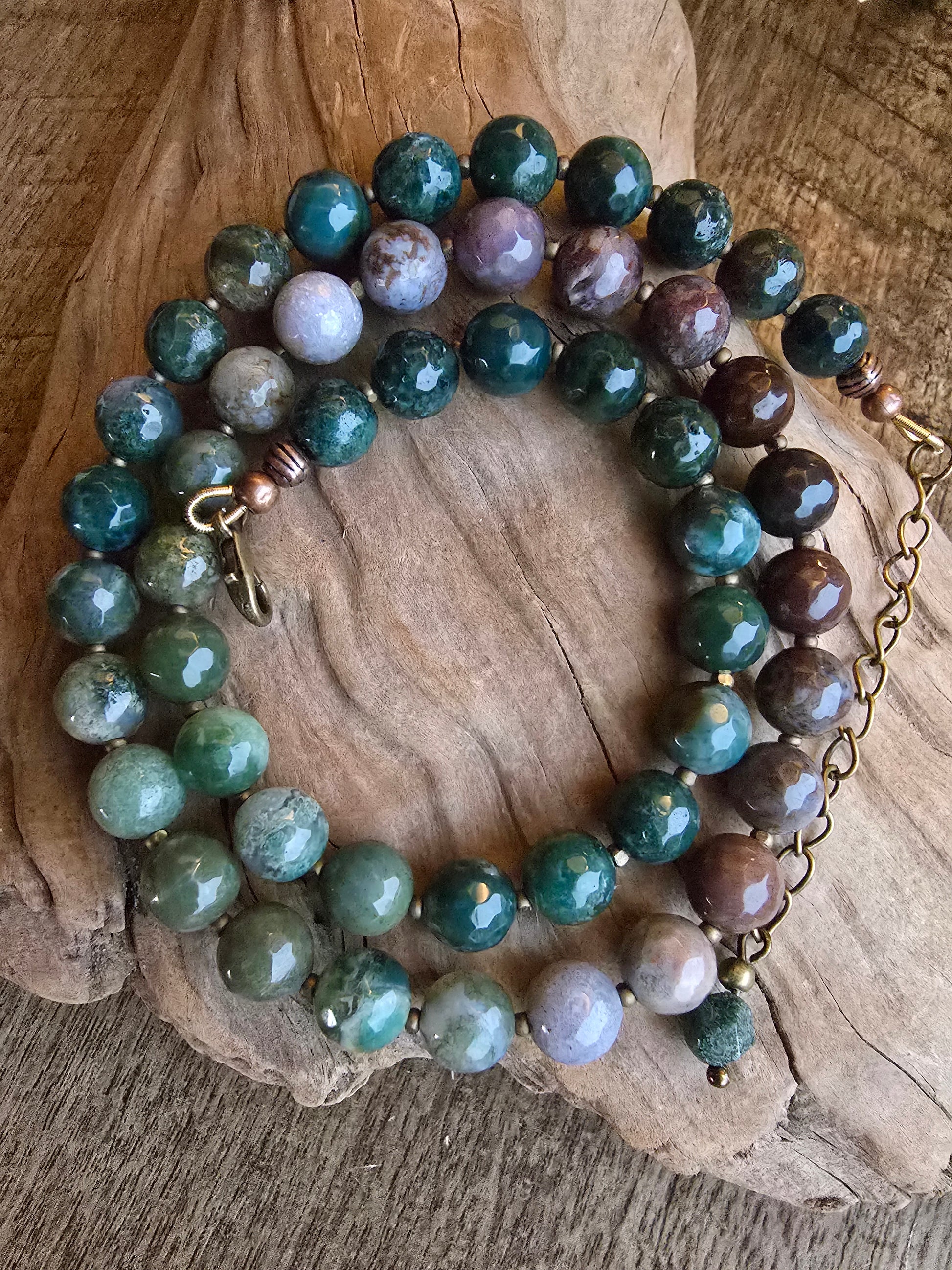 Faceted Indian Agate Necklace – Gold Filled Gemstone Necklace Sacred Sol Design