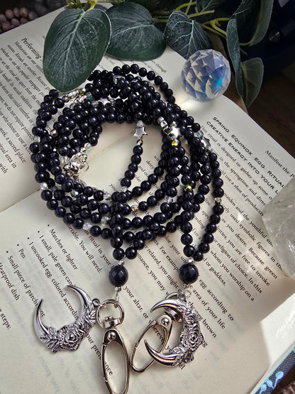 A Court of Starlight Lanyard - Blue Goldstone Celestial Charm My Store