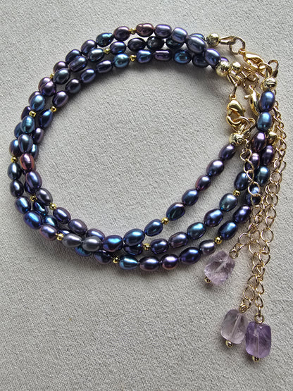 Gold Filled Pearl Bracelet with Gemstone Charm Extender | Everyday Pearl Jewelry My Store