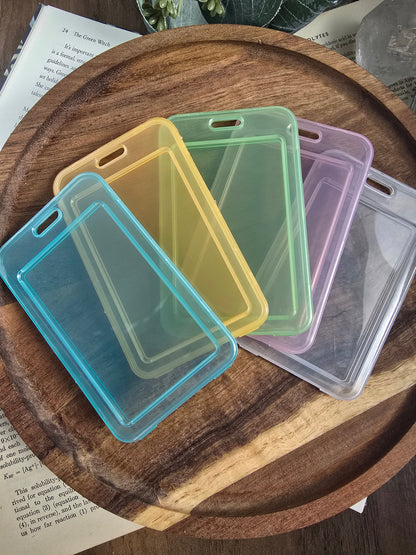 Colorful Transparent Card Protector Sleeves (Vertical & Horizontal) Sacred Sol Design