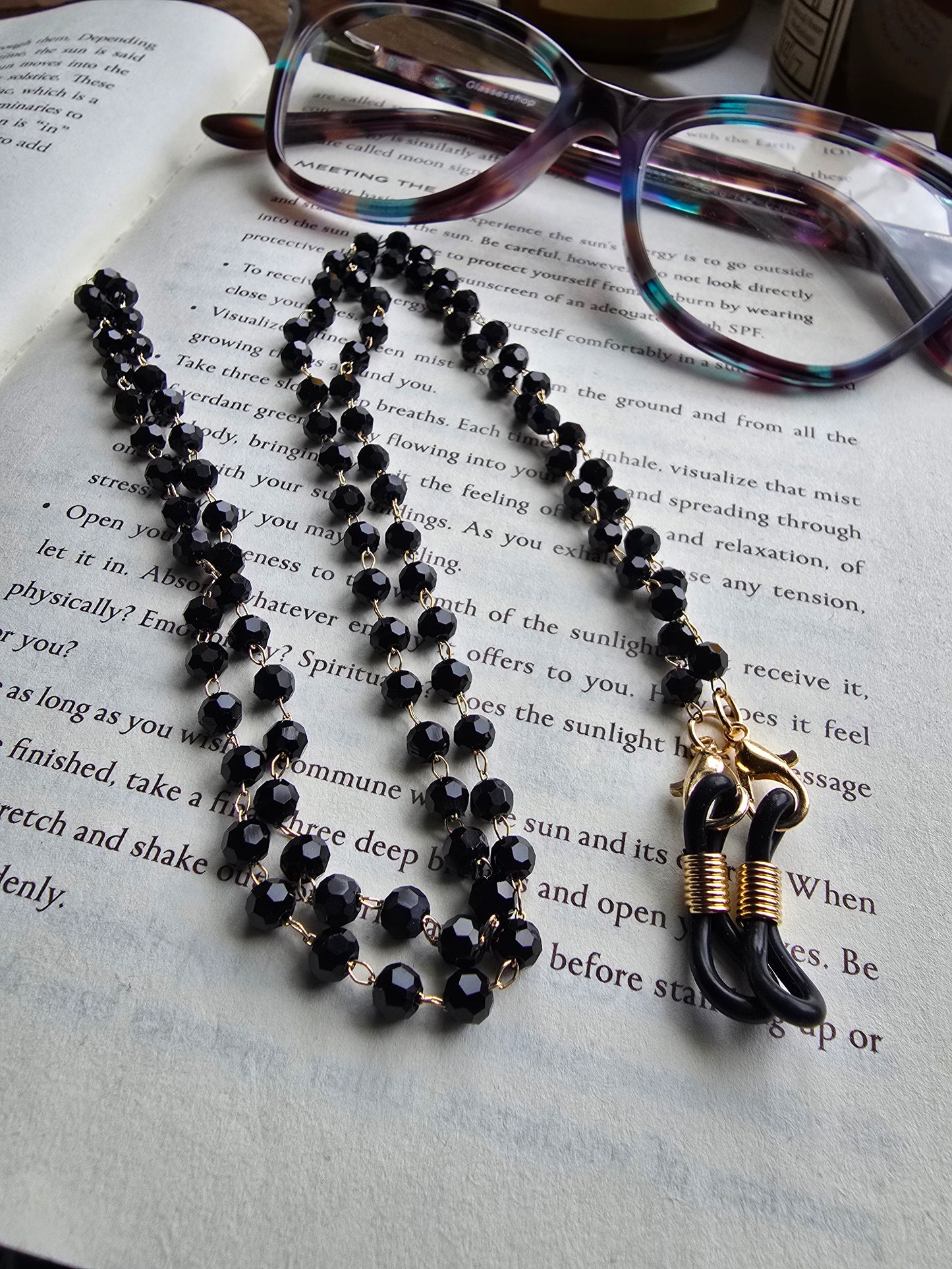 The Crystal Strand Eyeglass Chain Sacred Sol Design