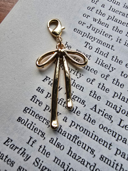 Dainty Gold Bow Charm | Sleek & Whimsical Jewelry Clip My Store