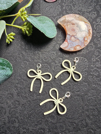 Macaron Bow Charm | Enamel White Cute Fashion Accessory Clip My Store