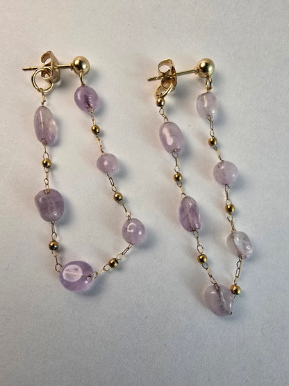 Amethyst Double Dangle Earrings Sacred Sol Design