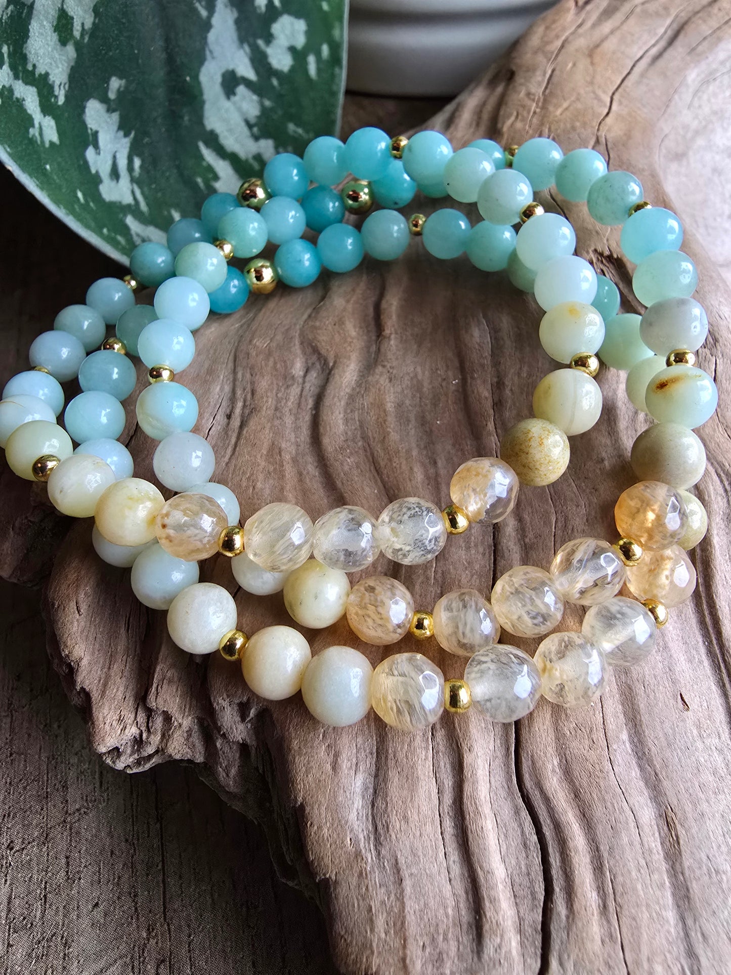 Amazonite and Golden Quartz Bracelet My Store
