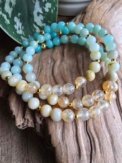 Amazonite and Golden Quartz Bracelet My Store
