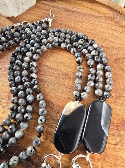 The Grounding Agate & Larvikite Lanyard My Store