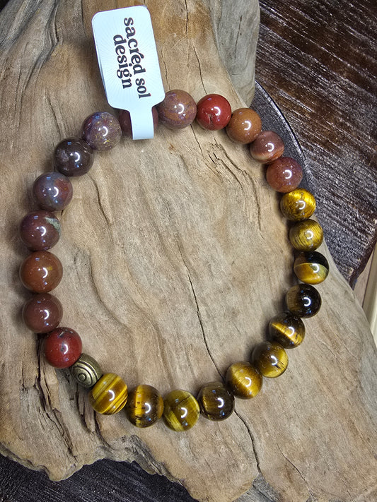 Tiger Eye + Indian Agate Men’s Gemstone Bracelet My Store