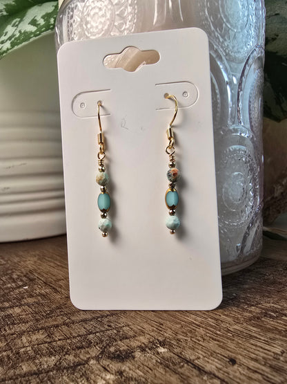 Turquoise Sparkle Drop Earrings Sacred Sol Design