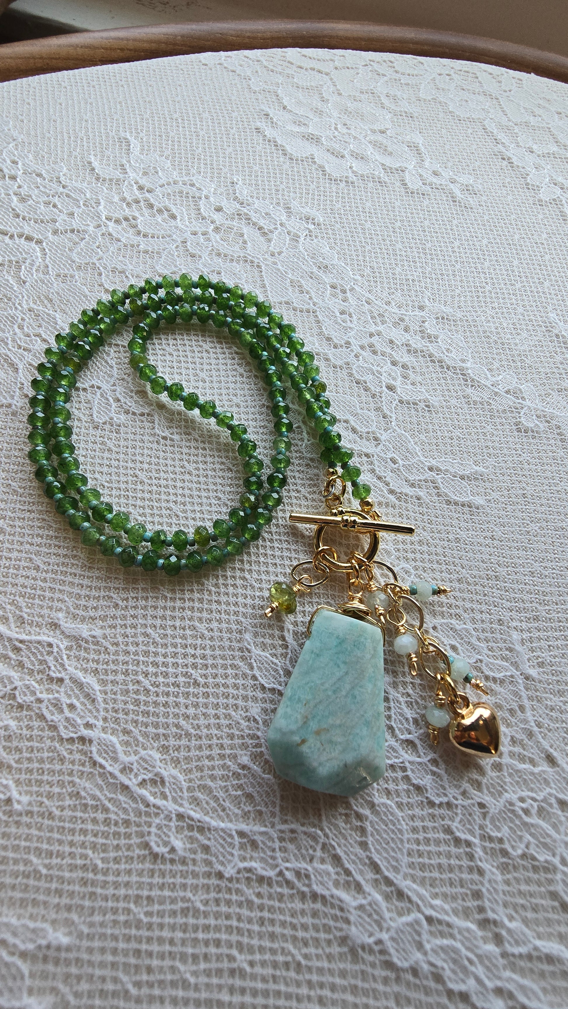 Green Chalcedony Statement Necklace Sacred Sol Design