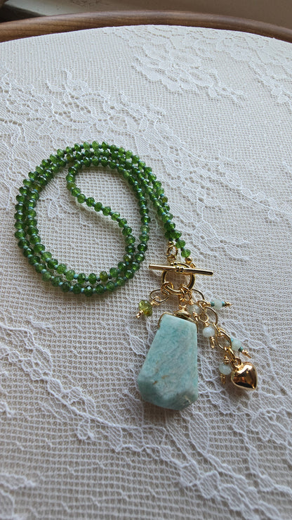 Green Chalcedony Statement Necklace Sacred Sol Design