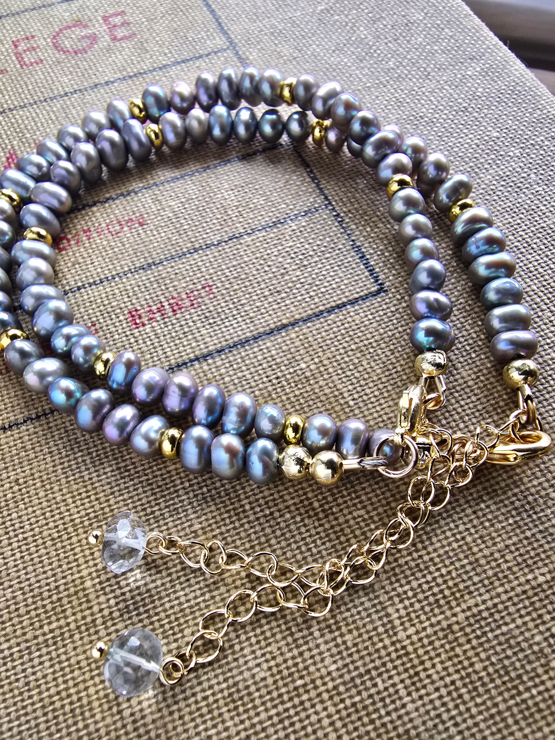 Gold Filled Pearl Bracelet with Gemstone Charm Extender | Everyday Pearl Jewelry My Store