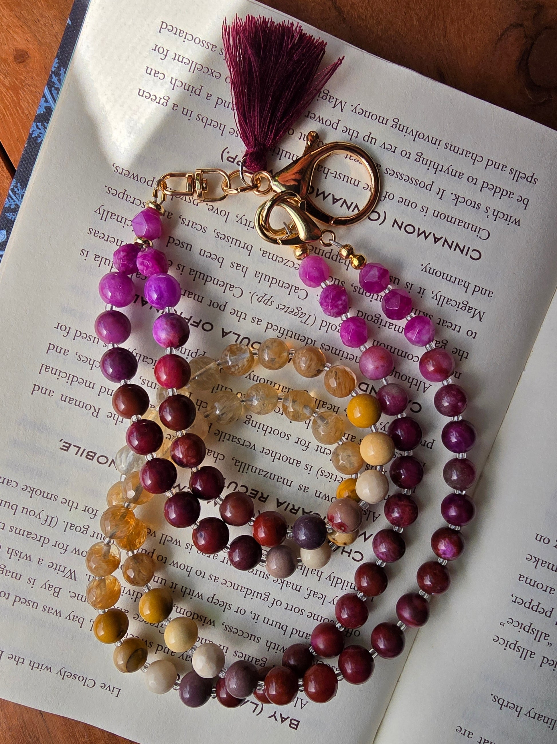 Sunset Bloom Mala Style Lanyard Sacred Sol Design