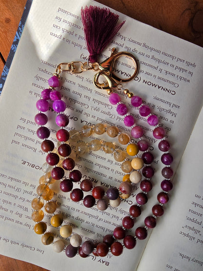 Sunset Bloom Mala Style Lanyard Sacred Sol Design