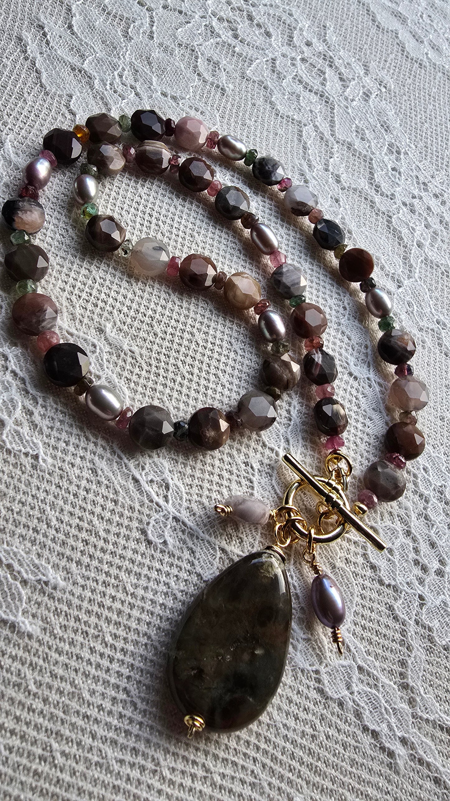 Petrified Wood Statement Necklace Sacred Sol Design