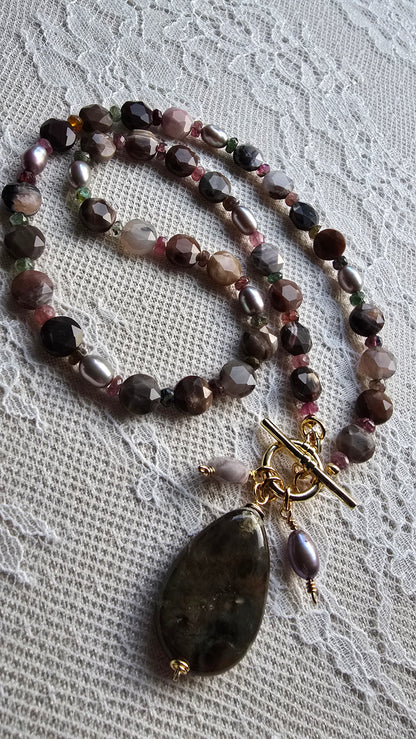 Petrified Wood Statement Necklace Sacred Sol Design