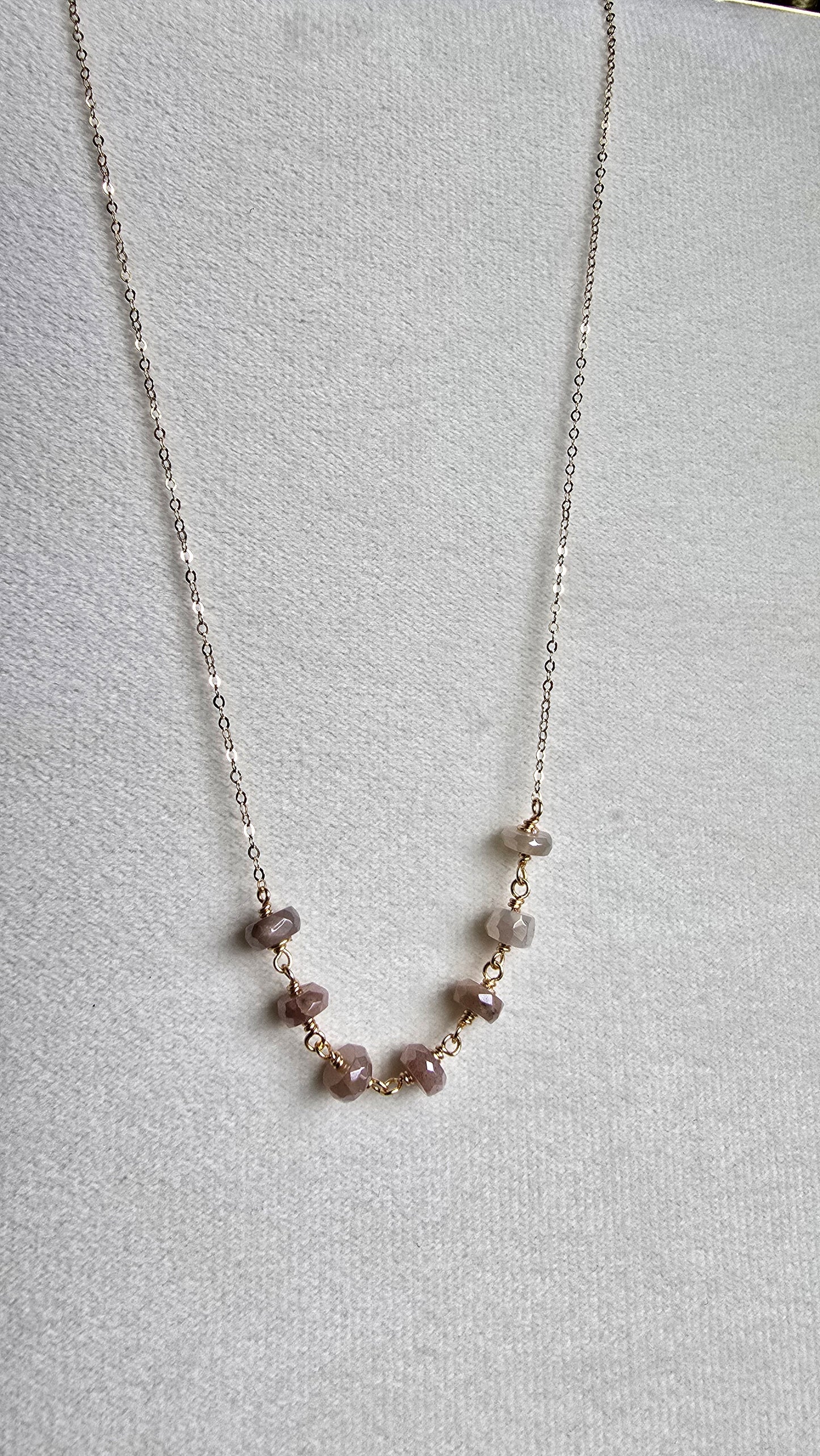 Mystic Moonstone Gold Filled Necklace Sacred Sol Design