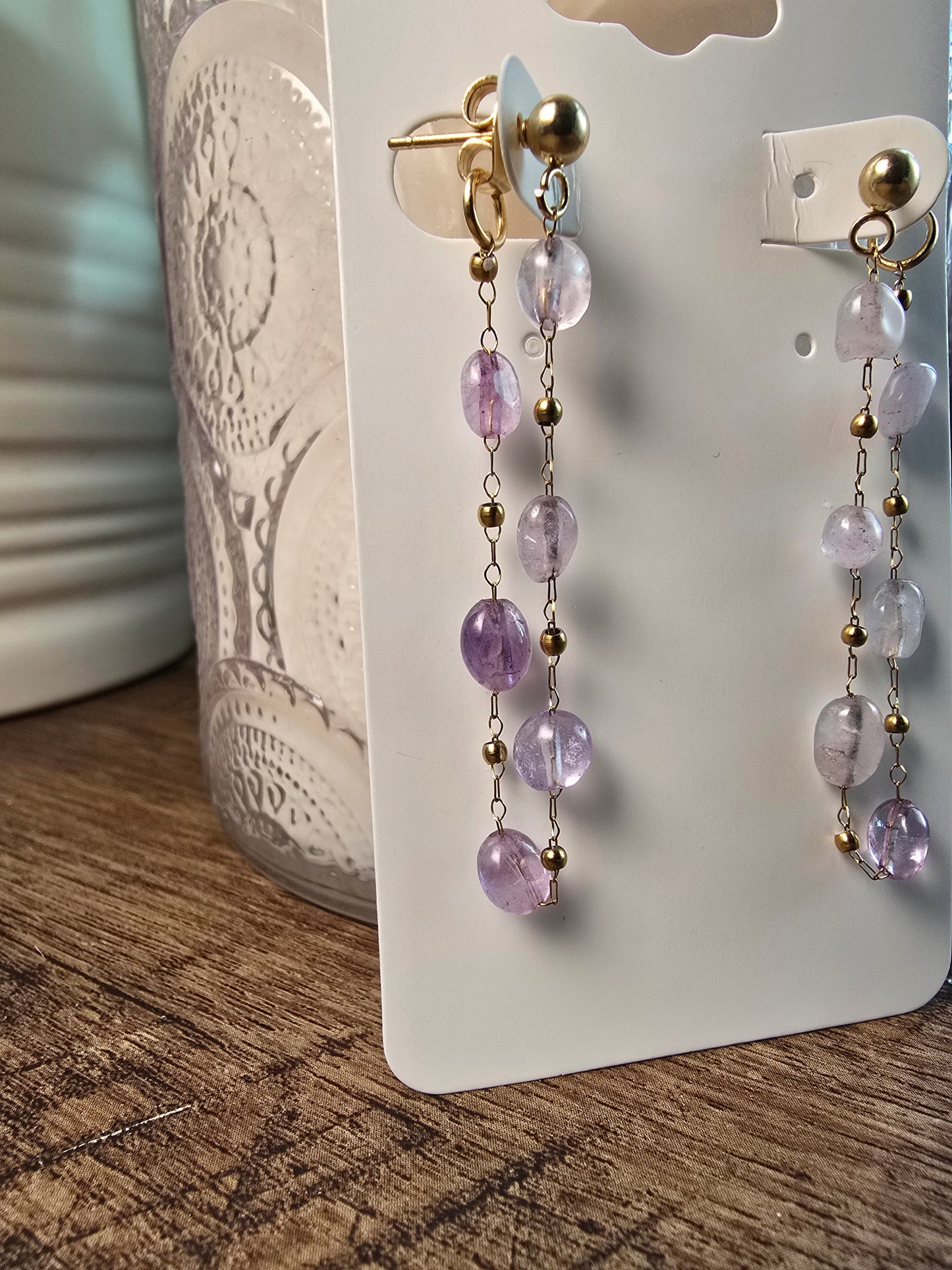 Amethyst Double Dangle Earrings Sacred Sol Design