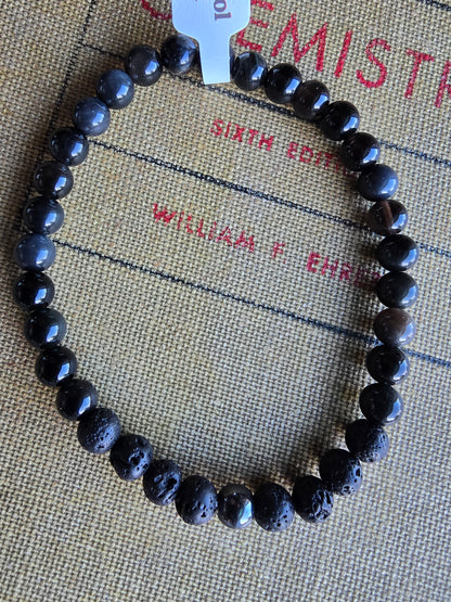Black Agate + Lava Men’s Gemstone Bracelet My Store
