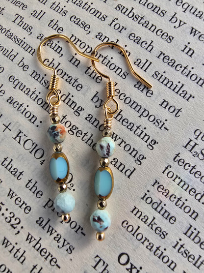 Turquoise Sparkle Drop Earrings Sacred Sol Design