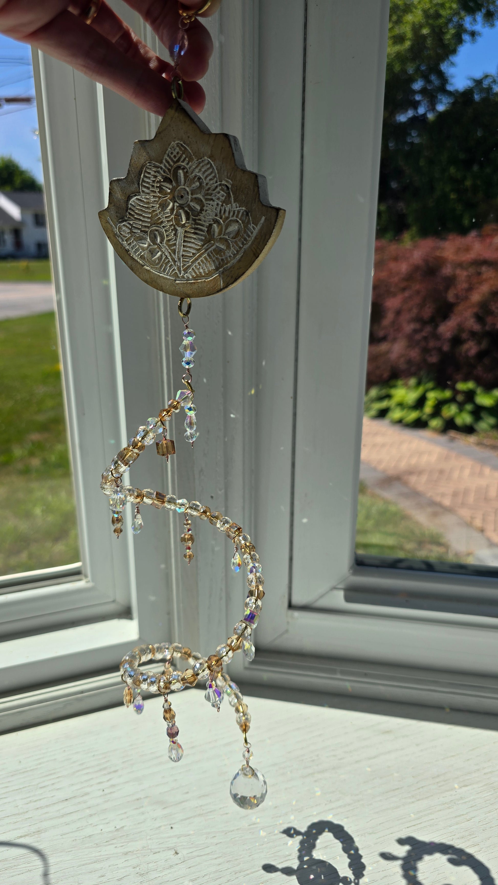 Lotus Crystal Spiral Suncatcher Sacred Sol Design
