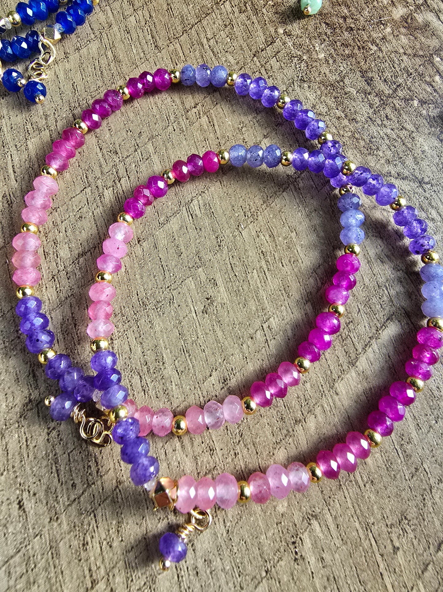 Rainbow Dainty Micro-Faceted Gemstone Collection Bracelet My Store