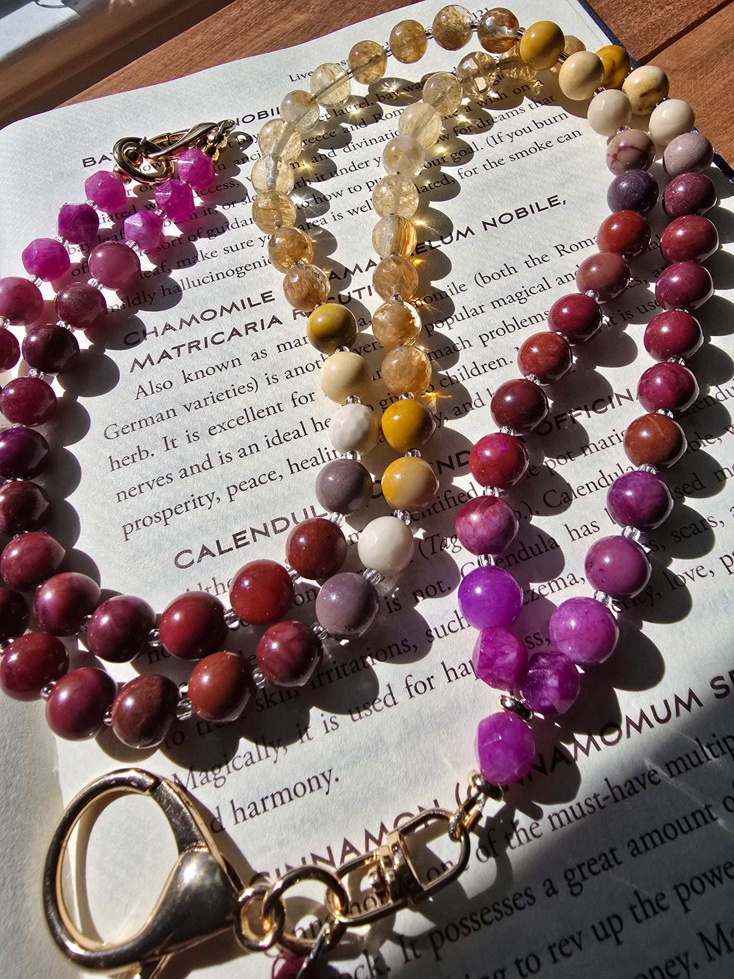 Sunset Bloom Mala Style Lanyard Sacred Sol Design