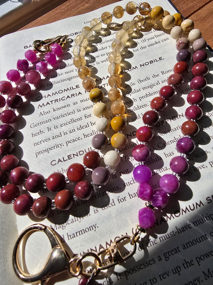 Sunset Bloom Mala Style Lanyard Sacred Sol Design