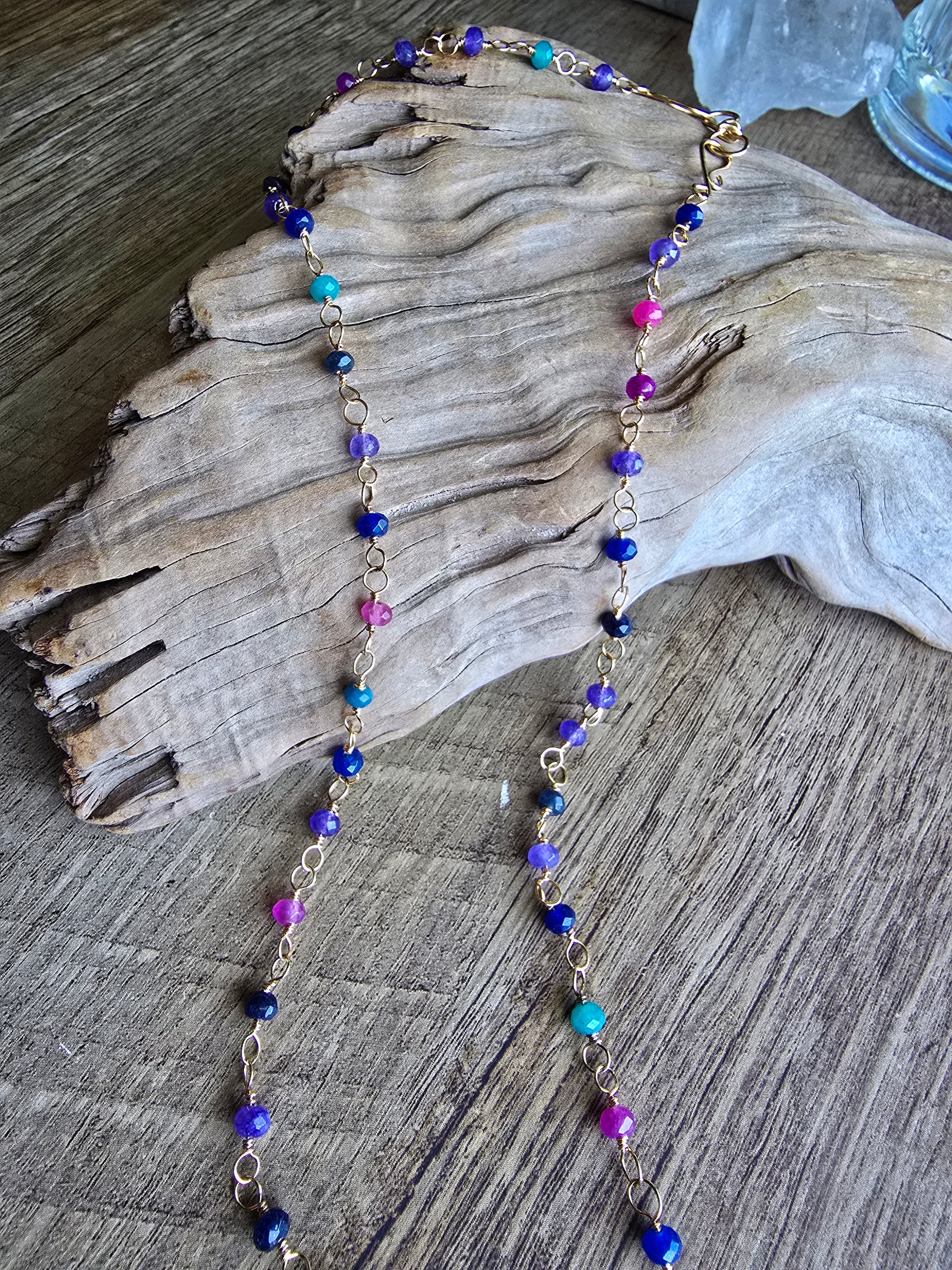 Kaleidoscope - Midnight 4MM 21" Hand Linked Rondelle Necklace Sacred Sol Design