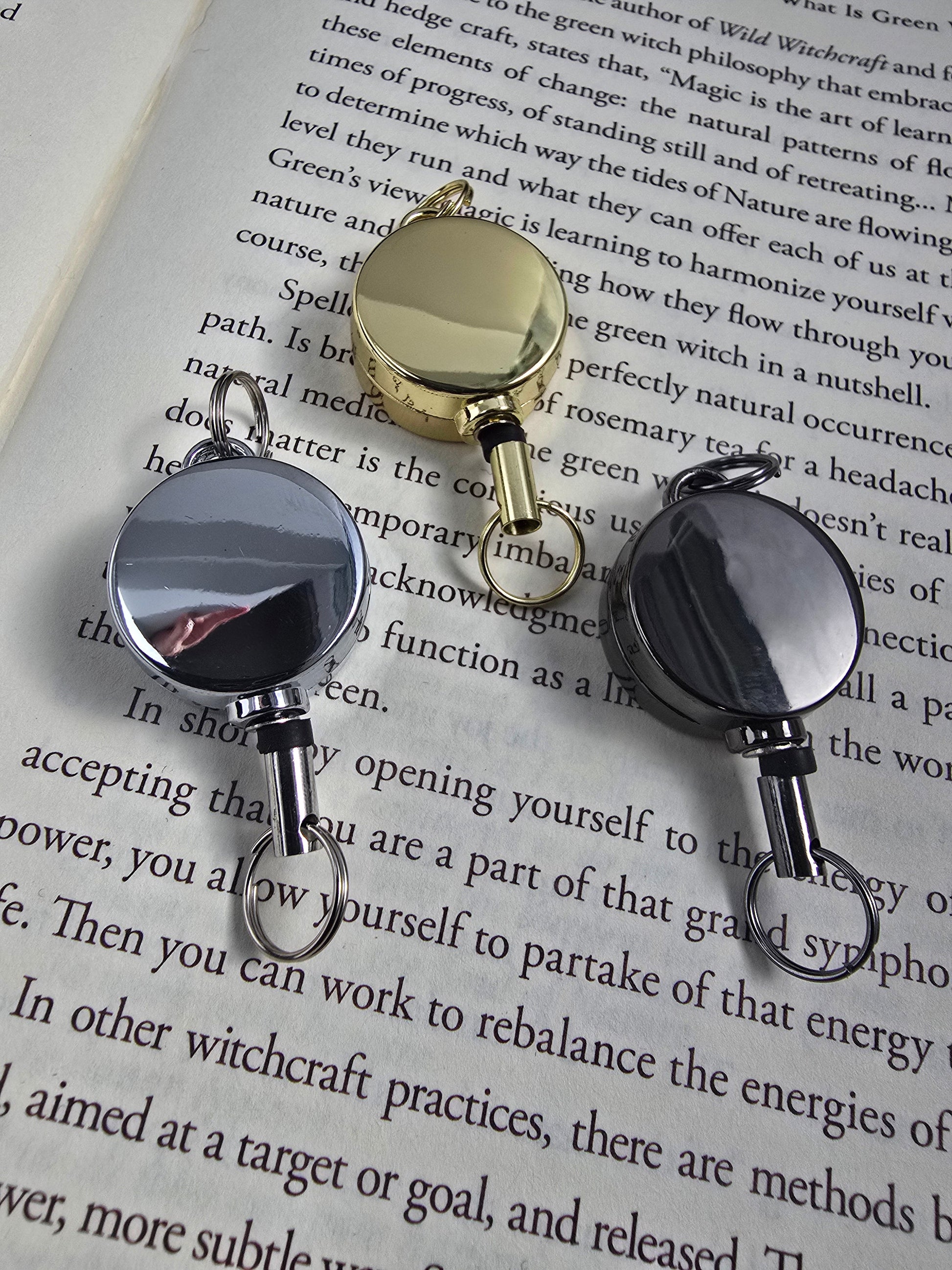 Mini Retractable Metal Badge Reel Sacred Sol Design
