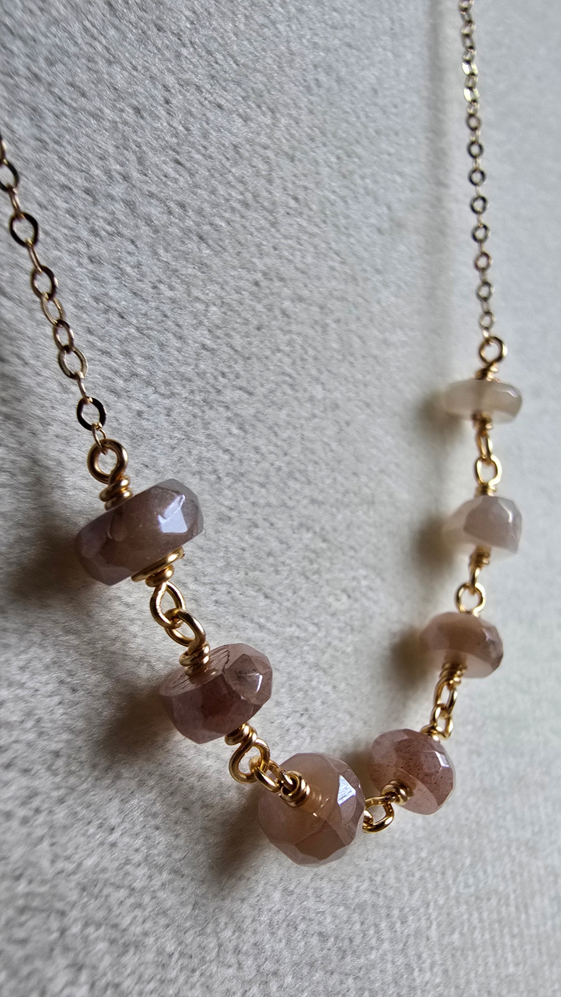 Mystic Moonstone Gold Filled Necklace Sacred Sol Design