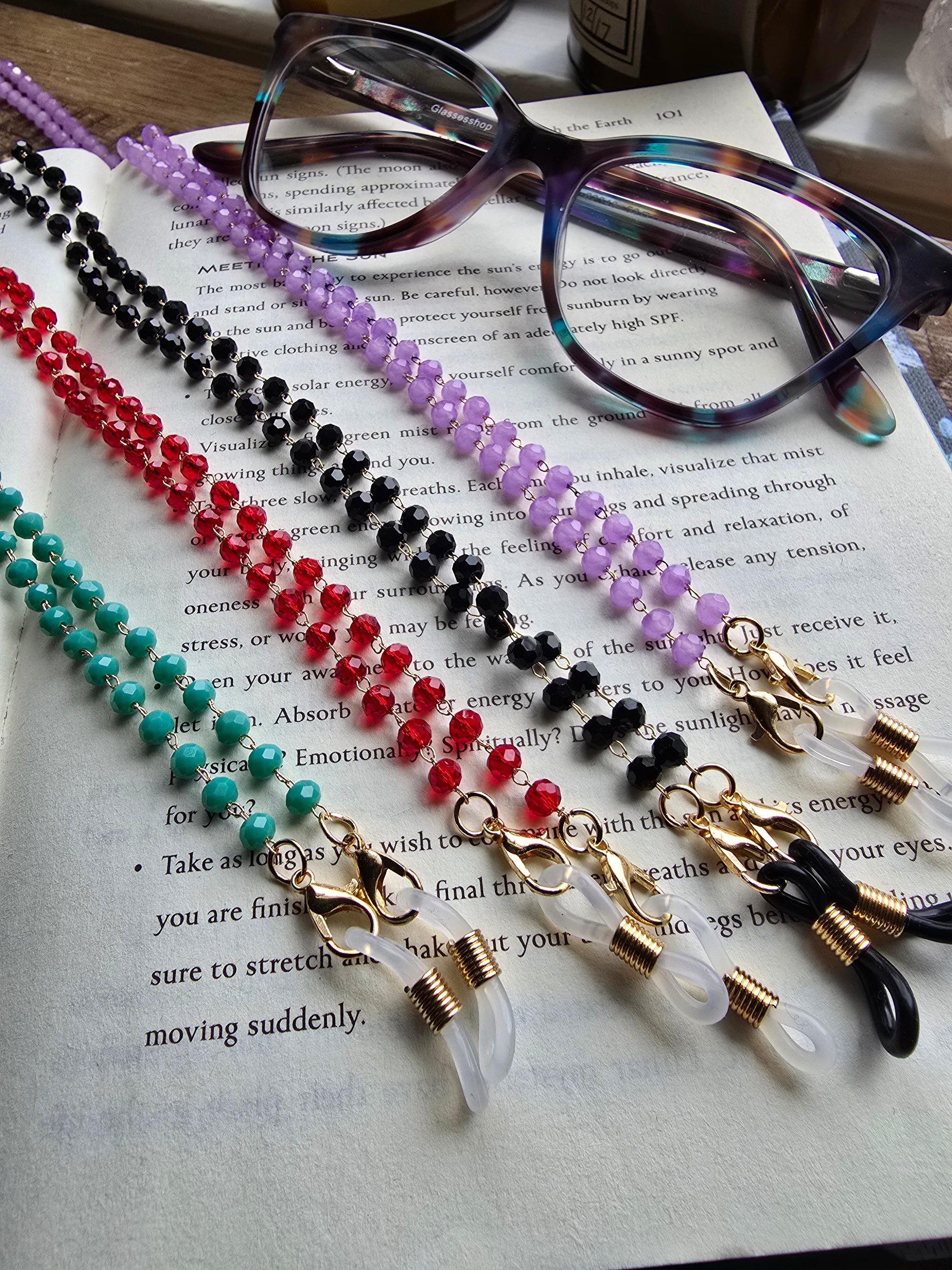 The Crystal Strand Eyeglass Chain Sacred Sol Design