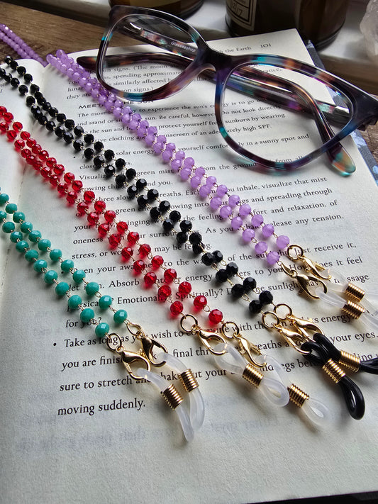 The Crystal Strand Eyeglass Chain Sacred Sol Design