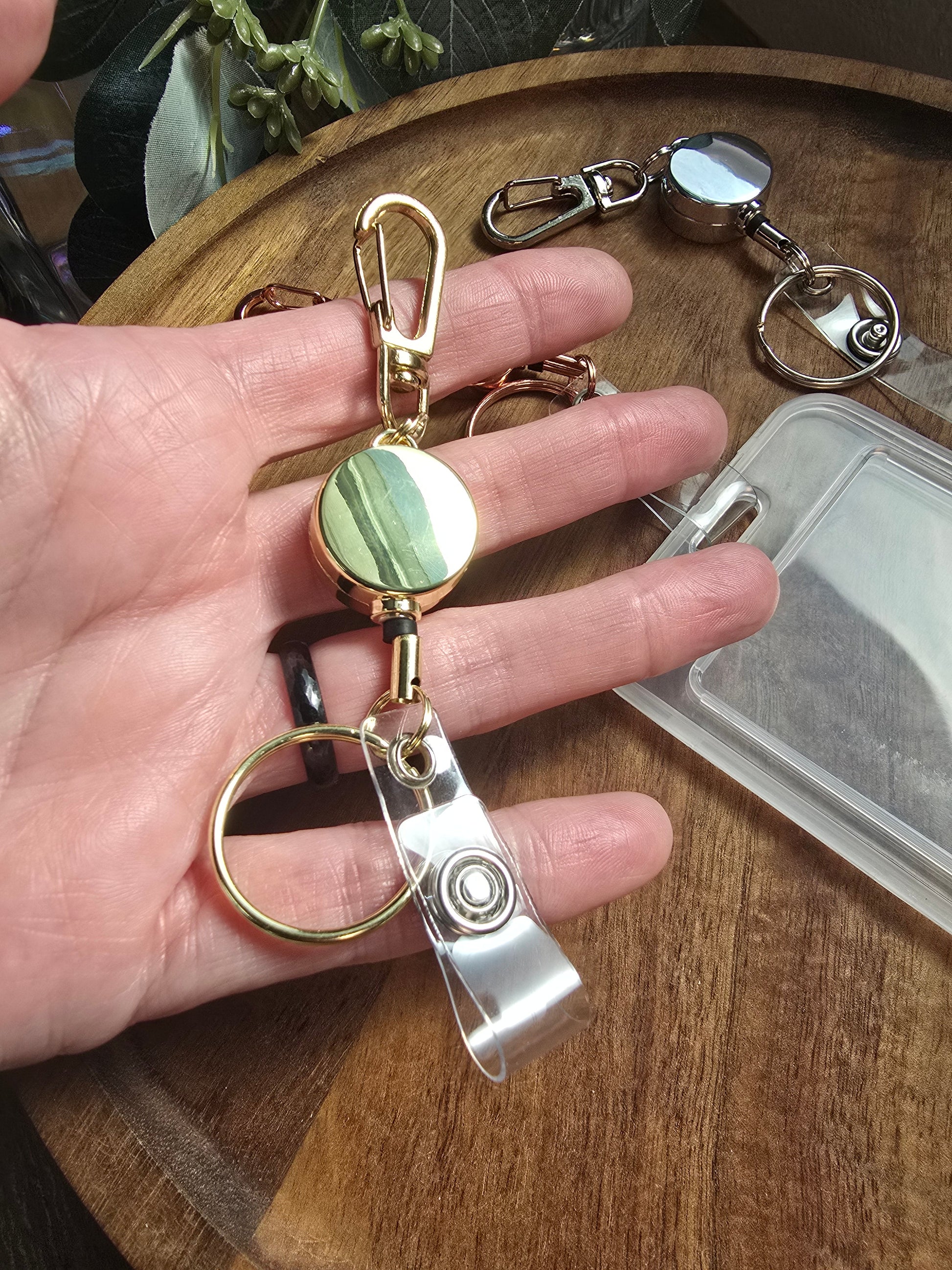 Clip-on Extendable Badge Reel Sacred Sol Design