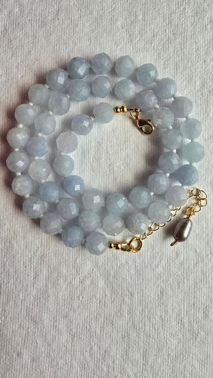 Faceted Aquamarine Necklace Sacred Sol Design
