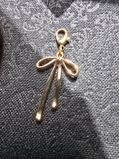 Dainty Gold Bow Charm | Sleek & Whimsical Jewelry Clip My Store