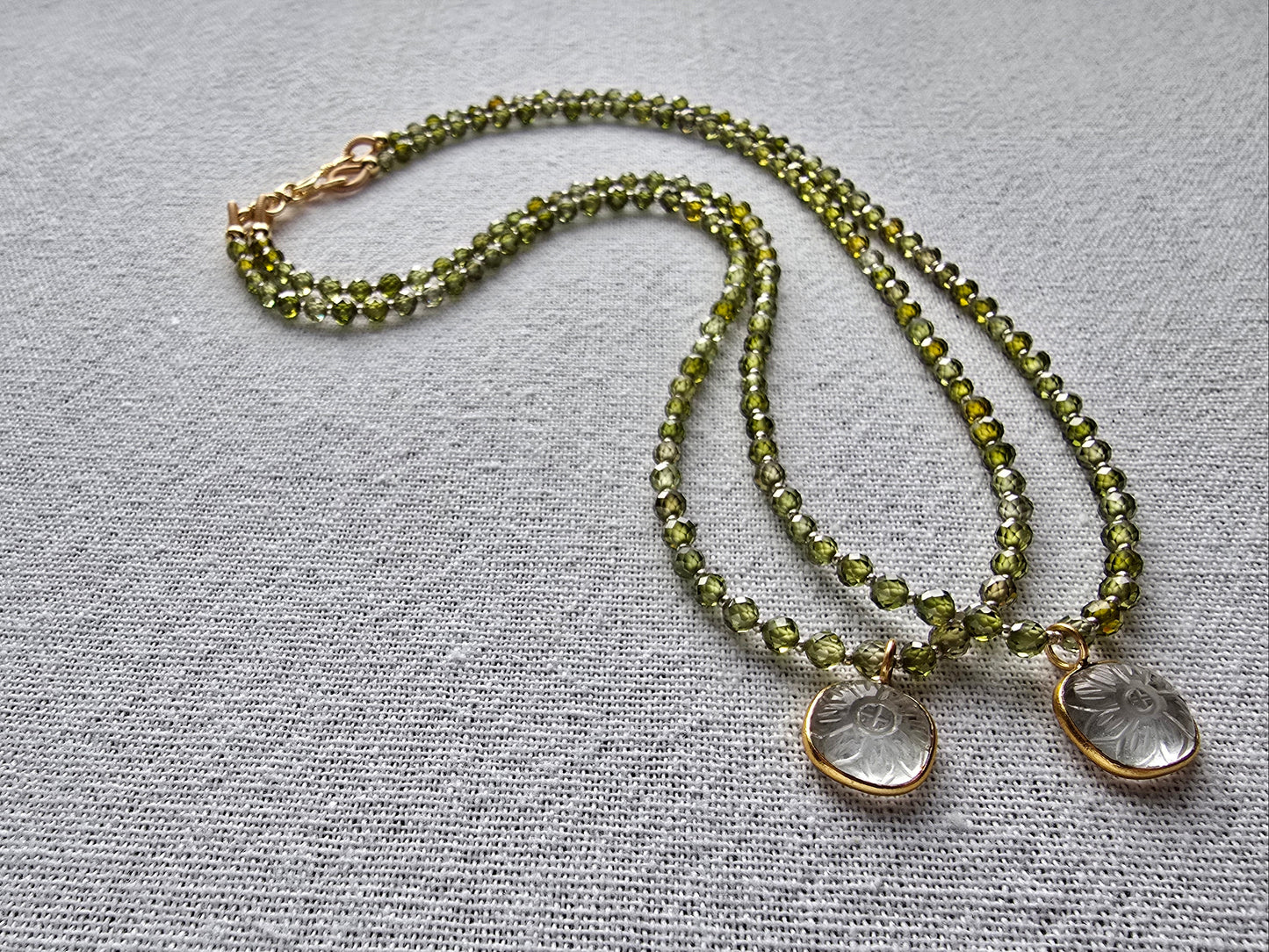 Green Zircon & Quartz Necklace Sacred Sol Design