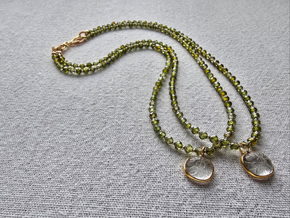 Green Zircon & Quartz Necklace Sacred Sol Design