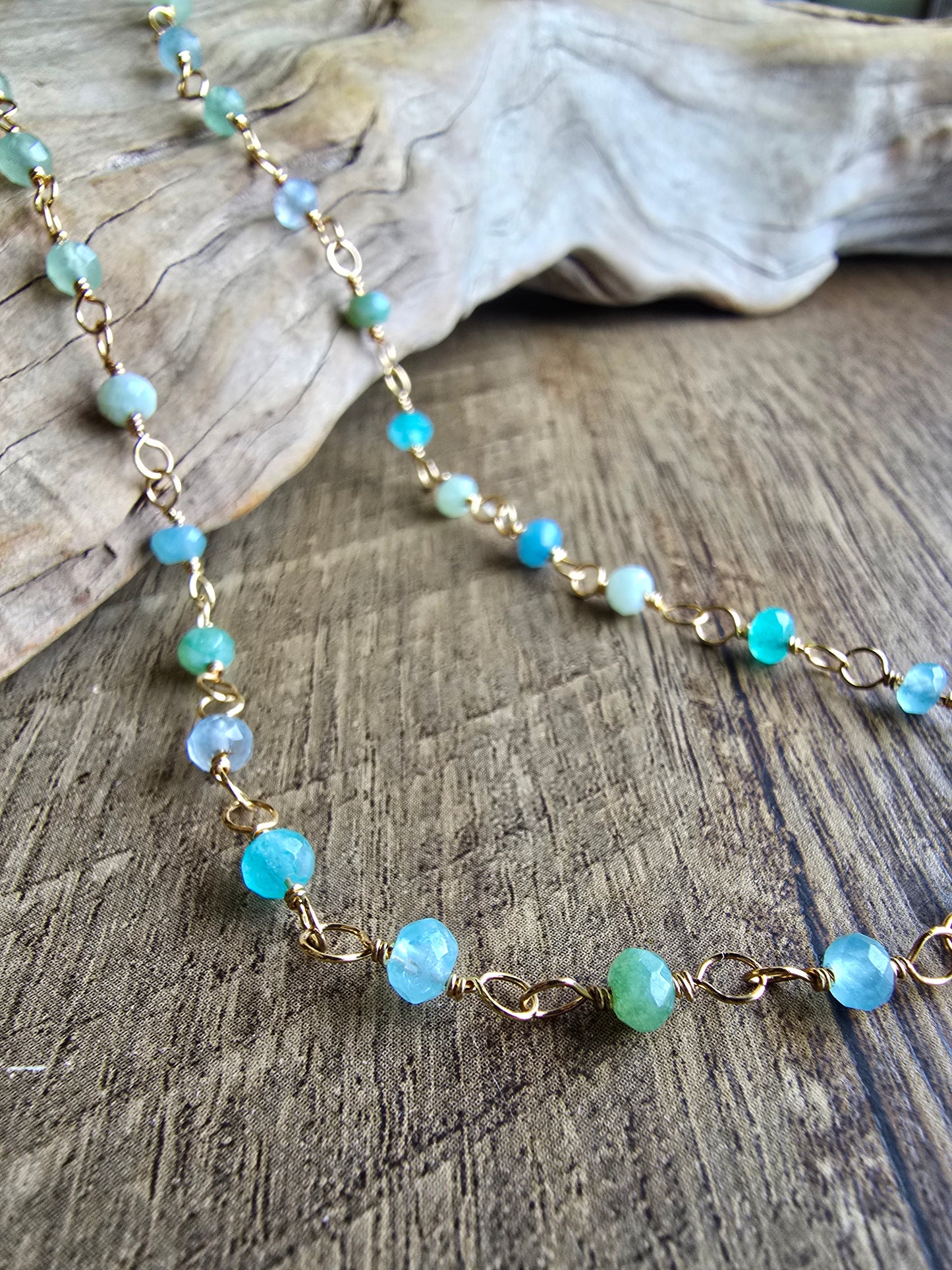 Kaleidoscope - Tide 4MM 20.5" Hand Wired Rondelle Necklace Sacred Sol Design