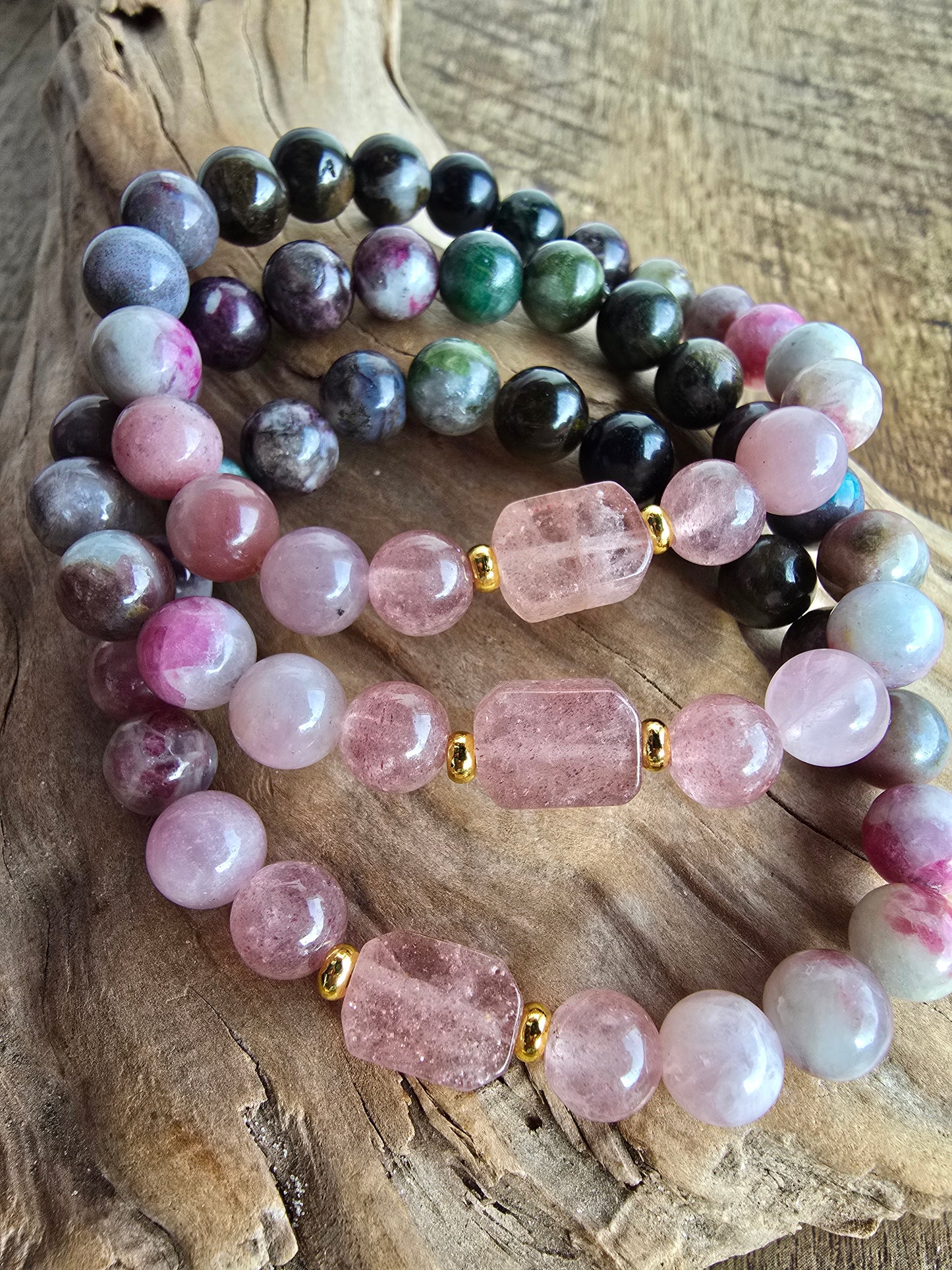 Tourmaline & Strawberry Quartz Bracelet My Store