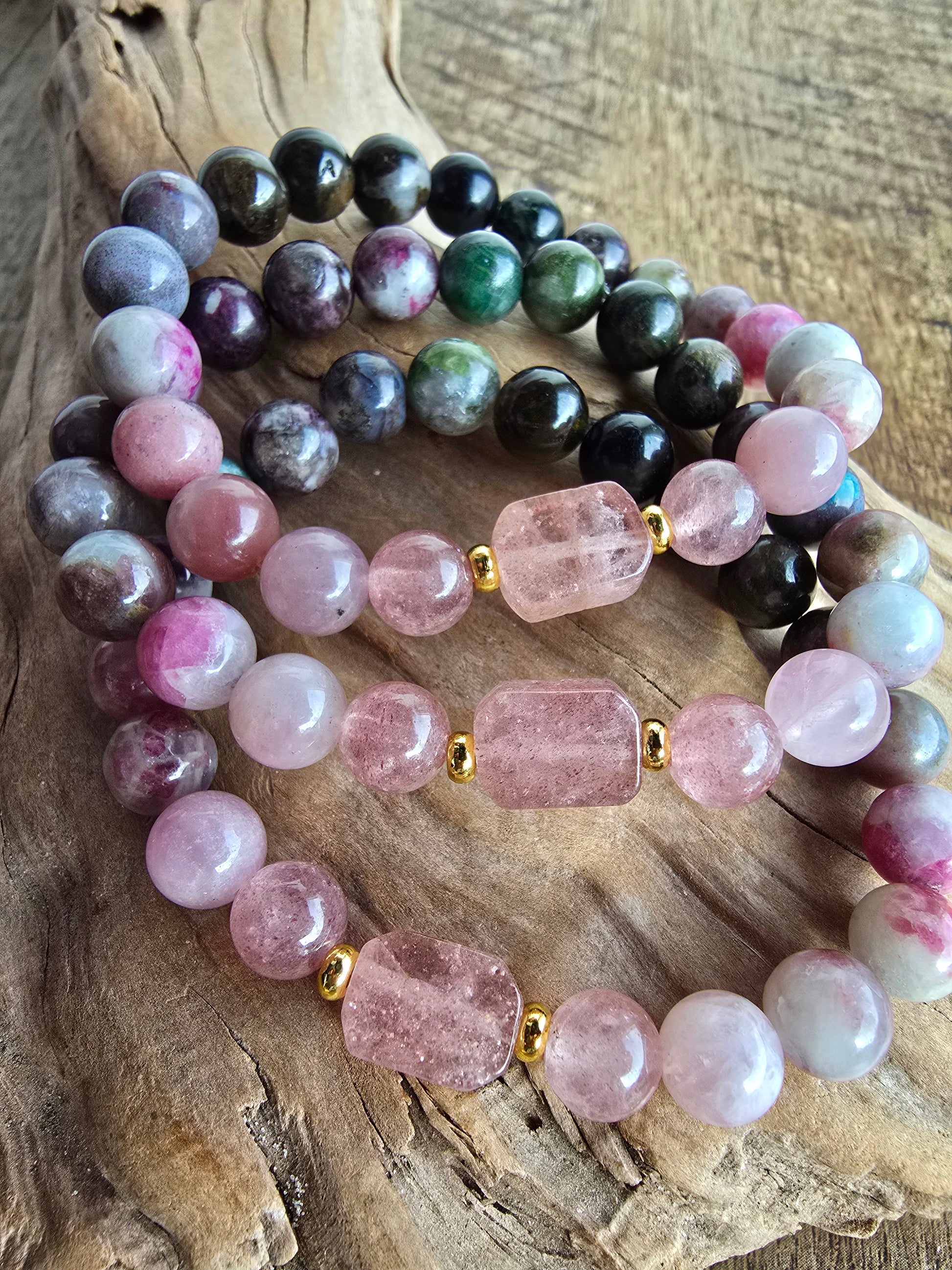Tourmaline & Strawberry Quartz Bracelet My Store
